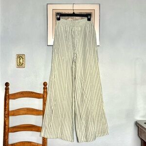 NWOT Green Striped Wide-Leg Pants
